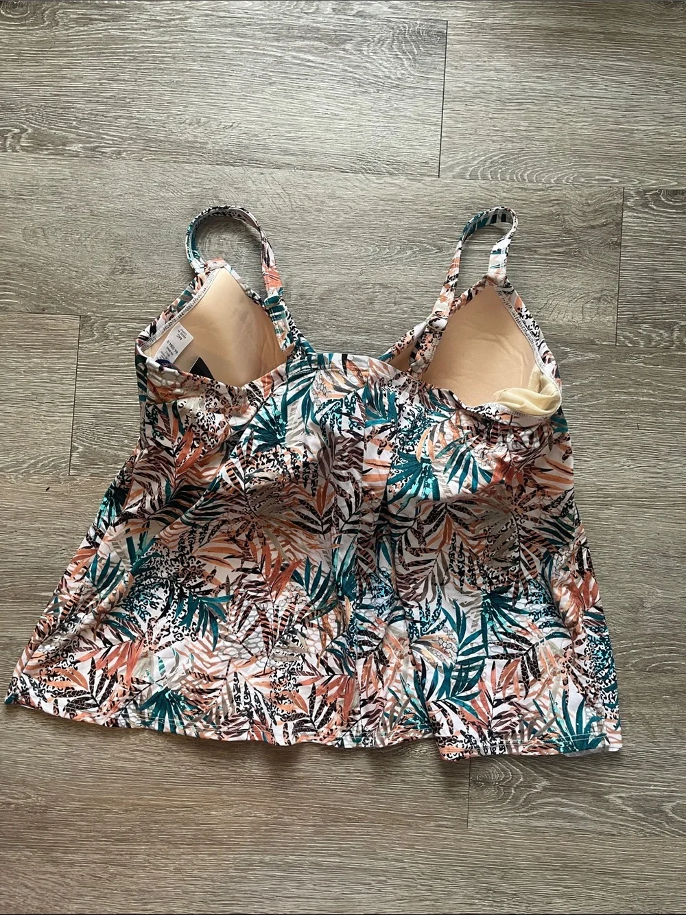 New Swimsuits For All Tropical animal Leaf Print Tankini Top swimsuit underwire